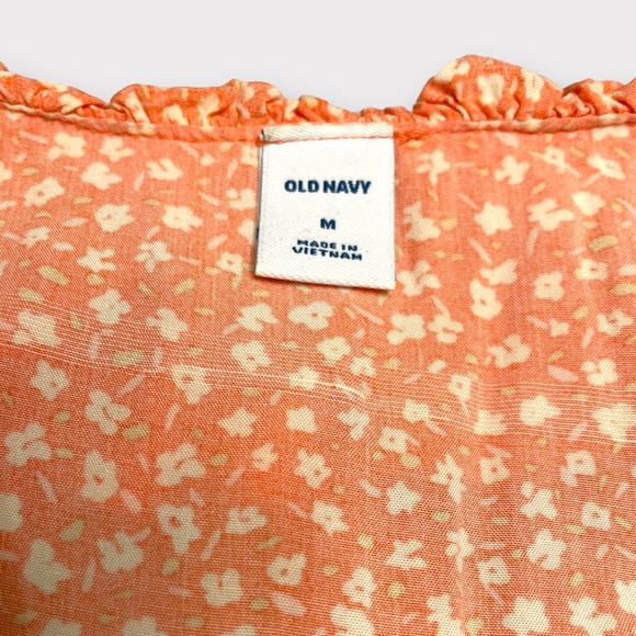 Old Navy - Floral Ruffled V-Neck Sundress - Orange/White - Size M - Picture 6 of 7